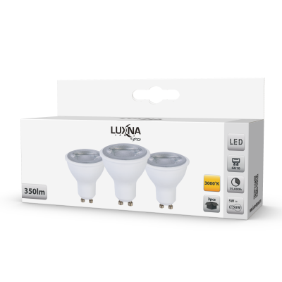 BOITE 3 LPE LED GU10 5W 350LM 3000K WHIT